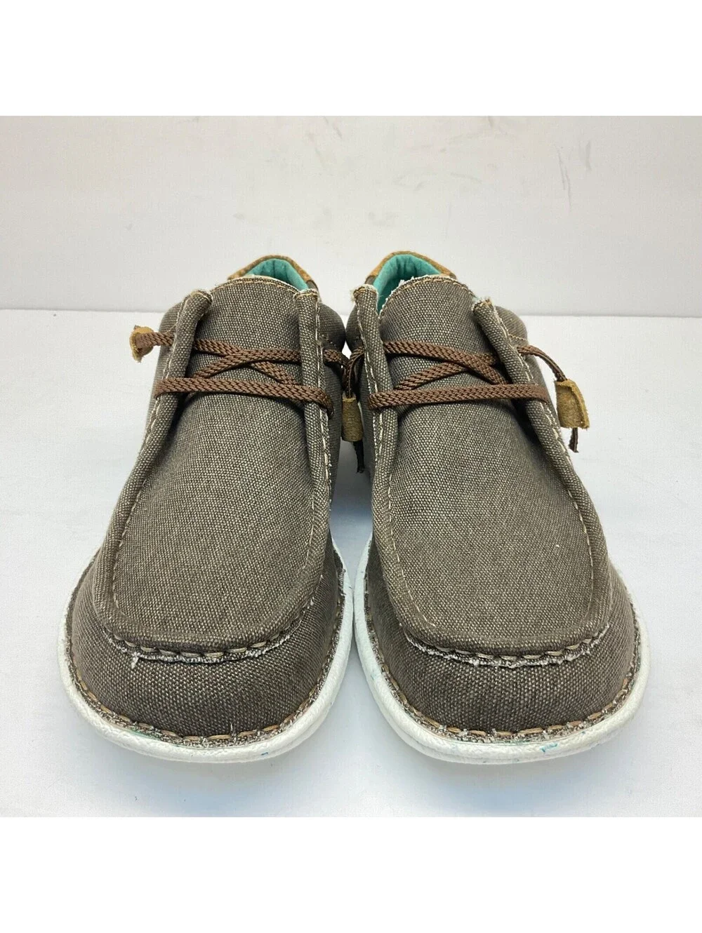 Justin Women’s Hazer Round Mocc Toe Textile Slip-On Shoes JL160 Taupe Size 6M